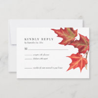 Feuilles Automne Mariage Automne Carte RSVP