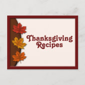 Feuilles Automne Thanksgiving Recette Cartes (Devant)