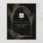 Feuilles Black Gold Moderne Mariage Enregistrer La (Dos)