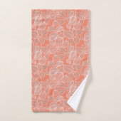 Feuilles blanches sur serviette orange (Serviette à main)