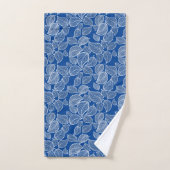 Feuilles blancs sur BlueTowel (Serviette à main)