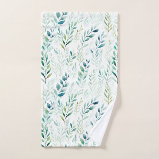 Feuilles blancs verts (Serviette à main)