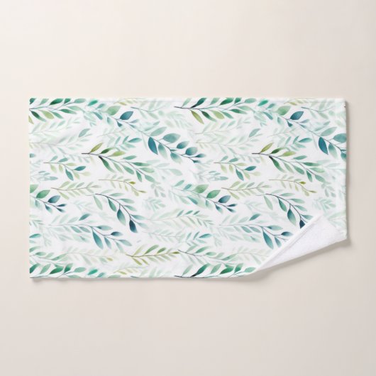 Feuilles blancs verts (Serviette à main)
