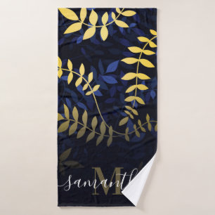 Feuilles bleu et or