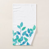 Feuilles bleu turquoise (Serviette à main)