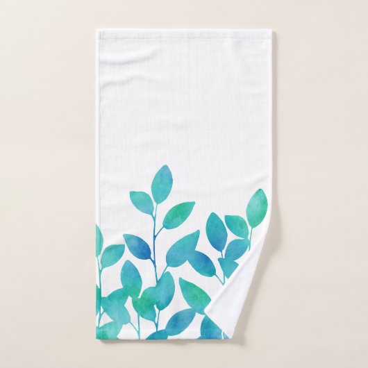 Feuilles bleu turquoise (Serviette à main)