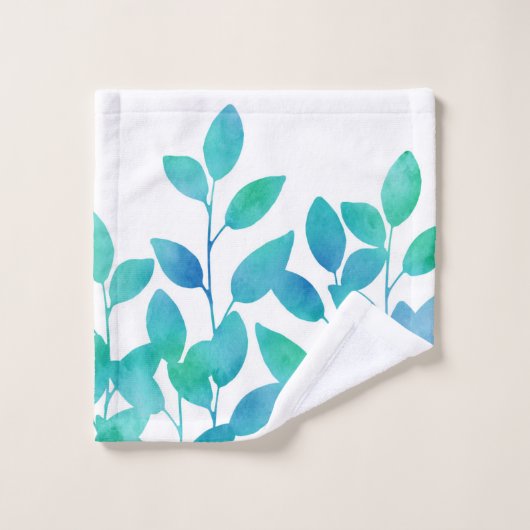 Feuilles bleu turquoise (Gant de toilette)