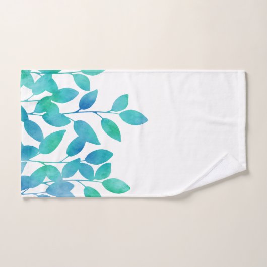 Feuilles bleu turquoise (Serviette à main)