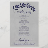 Feuilles bleus de la Marine sur le programme de ma (Dos)