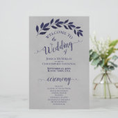 Feuilles bleus de la Marine sur le programme de ma (Debout devant)