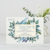 Feuilles bleus et Berries Invitation (Debout devant)