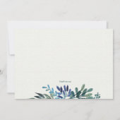 Feuilles bleus et Berries Invitation (Dos)