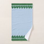 Feuilles Bodhi élégantes sur fond bleu clair (Serviette à main)