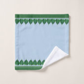Feuilles Bodhi élégantes sur fond bleu clair (Gant de toilette)