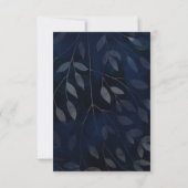 Feuilles Botaniques Bleu Foncé Réponse Mariage Or (Dos)