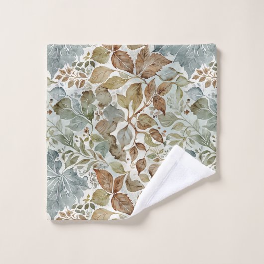Feuilles botaniques bleues et Brown (Gant de toilette)