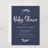 Feuilles botaniques et Baby showers Invitations (Devant)