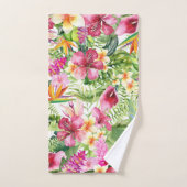Feuilles botaniques floraux tropicaux aux couleurs (Serviette à main)