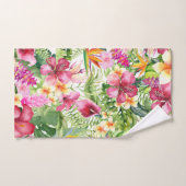 Feuilles botaniques floraux tropicaux aux couleurs (Serviette à main)