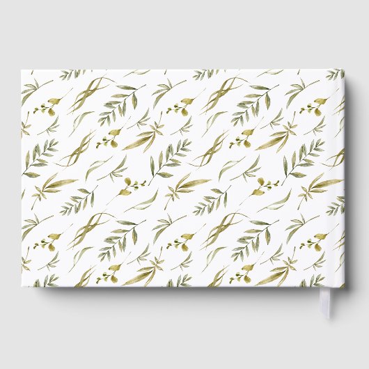 Feuilles botaniques mariages vertes motif feuille (Verso)