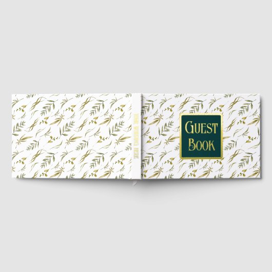 Feuilles botaniques mariages vertes motif feuille (Complet)