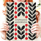 Feuilles Botaniques Noires et Rouges Baies Nom Per