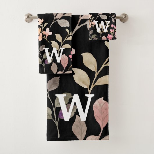 Feuilles botaniques rustiques aquarelle Monogramme (En situation)