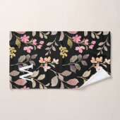 Feuilles botaniques rustiques aquarelle Monogramme (Serviette à main)