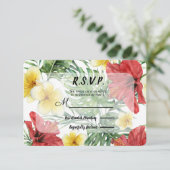 Feuilles botaniques tropicaux Mariage floral RSVP (Debout devant)