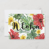 Feuilles botaniques tropicaux Mariage floral RSVP (Dos)