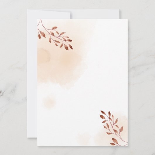 Feuilles Brown d'automne avec invitation Ameen (Dos)