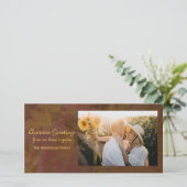 Feuilles Brown de couleur Carte photo de voeux d'a (Debout devant)