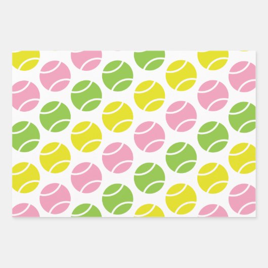 Feuilles cadeaux de tennis rose et vert (Devant)