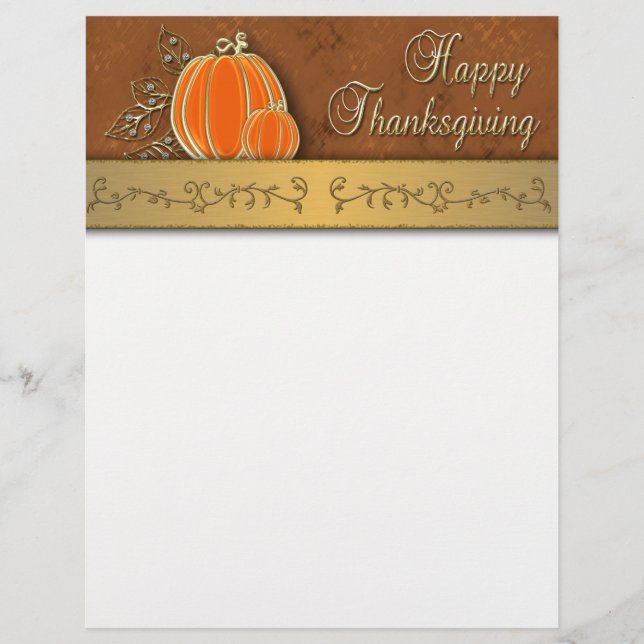 Feuilles Citrouilles précieux de Thanksgiving Gold (Devant)