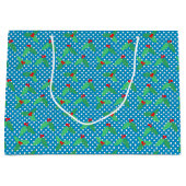 Feuilles creux sur le sac cadeau Aqua - Grand, bri (Devant)