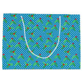 Feuilles creux sur le sac cadeau Aqua - Grand, bri (Dos)