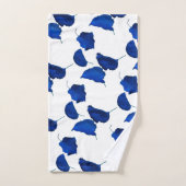 Feuilles d'abricot bleu néon (Serviette à main)