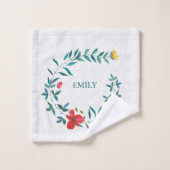 Feuilles Damask Et Aquarelle (Gant de toilette)