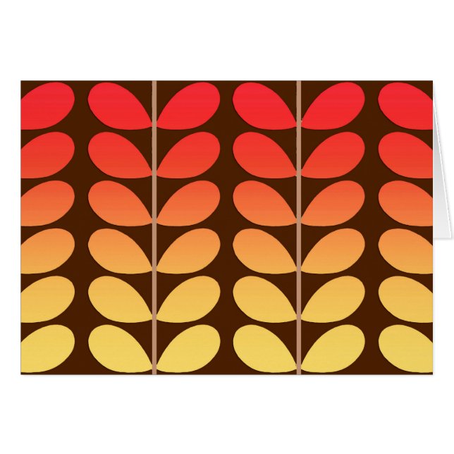 Feuilles danois du milieu du siècle, Brown, orange (Devant Horizontal)