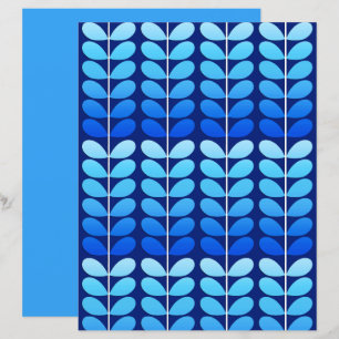 Feuilles danois du milieu du siècle, marine et ble