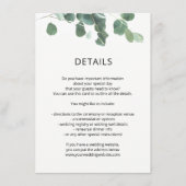 Feuilles d'aquarelle détails mariages carte d'info (Devant)