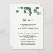 Feuilles d'aquarelle détails mariages carte d'info (Devant / Derrière)