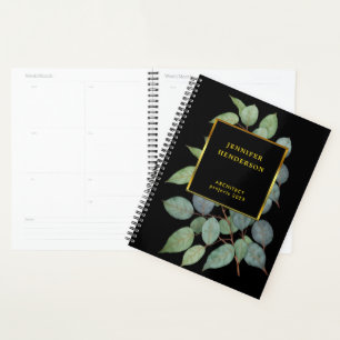 Feuilles d'aquarelle élégant or noir professionnel