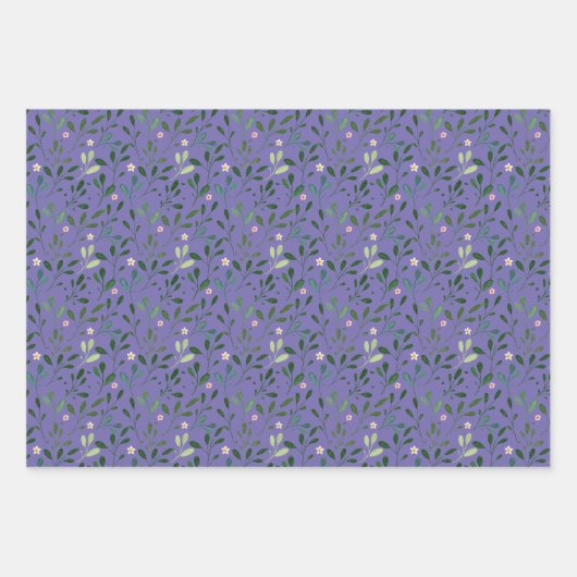 Feuilles d'aquarelle motif lavande violette (Devant 2)