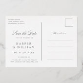 Feuilles d'aquarelle or enregistrer la date carte  (Verso)