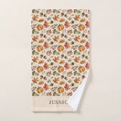 Feuilles d'aquarelle orange d'automne (Serviette à main)