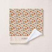 Feuilles d'aquarelle orange d'automne (Gant de toilette)