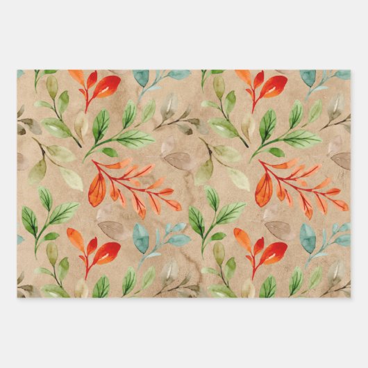 Feuilles d'aquarelle vintages (Devant)