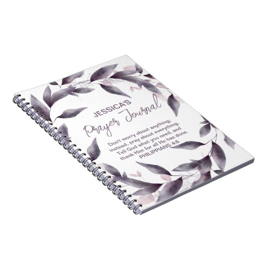 Feuilles d'aquarelle violette Customisé Journal de (Côté Droit)