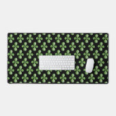 Feuilles d'arbre en Jade Vert sur Fond Noir (Clavier et souris)